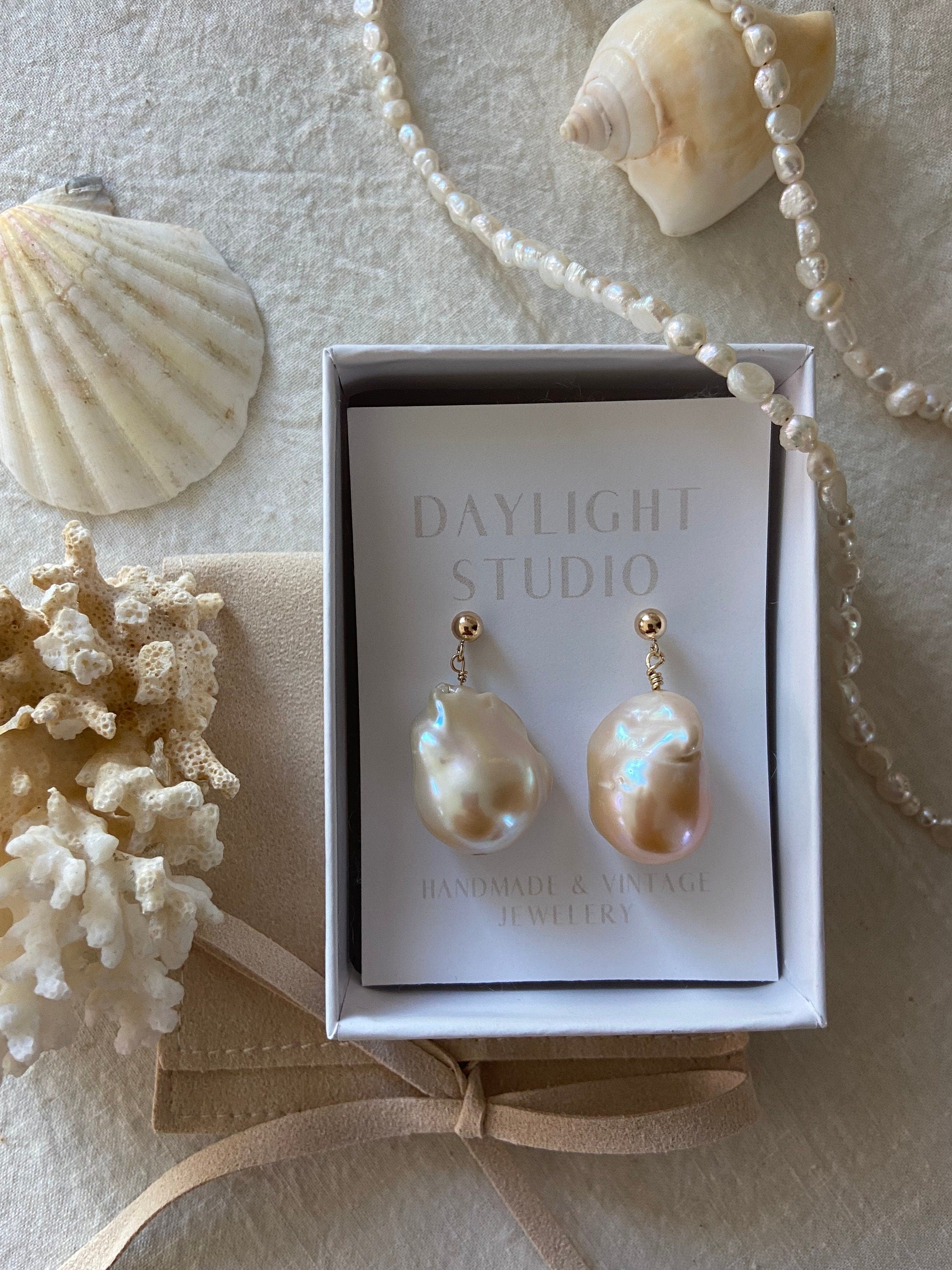 Creamy Sicilian Pearl Large Earrings