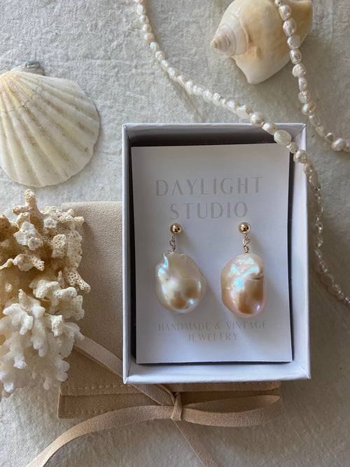 Creamy Sicilian Pearl Large Earrings